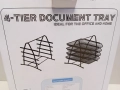 Хоризонтална Поставка за документи метална черна с 4 отделения Органайзер за бюро, снимка 3