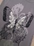 Асиметрична сива рокля/туника с пеперуда със сребристи пайети, снимка 2
