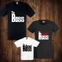Семейни тениски с щампа дамска тениска + мъжка тениска + детска тениска THE BOSS / THE REAL BOSS / T, снимка 2