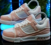 Louis Vuitton Дамски Маратонки С Кутия👟Дамски Спортни Обувки Цвят Бяло и Розово Код S315, снимка 1