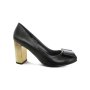 Модни дамски обувки Елиза, на висок ток, в черен цвят