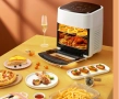 Фритюрник с горещ въздух (Air Fryer) – трислоен, супер голям капацитет. Бял и черен цвят , снимка 7
