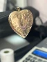Златен винтидж медальон "Сърце" Tru-Kay – отварящ се, 14К, снимка 1