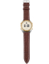 Часовник за барабани ALANO с каишка от естествена кожа с кварцова лента за ръка , снимка 1 - Мъжки - 44879832