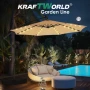 Висящ градински чадър Monaco 3м KraftWorld | Соларено LED осветление | Бежов Лукс | 220g/m², снимка 2