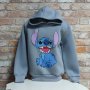 Нов детски суичър с дигитален печат Стич (Stitch) в тъмносив цвят