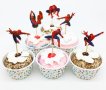 24 бр спайдърмен топери украса декорация за мъфини кексчета торта и парти рожден ден , снимка 1 - Други - 16859874