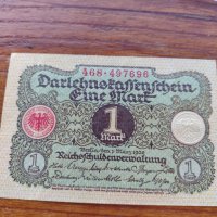 Стара банкнота - Германия - 1 марка 1920 година - 23636, снимка 1 - Нумизматика и бонистика - 33373598