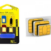 СИМ - картов адаптер 5 в 1 нано СИМ микро СИМ и стандартни СИМ карти, снимка 2 - Резервни части за телефони - 38497351