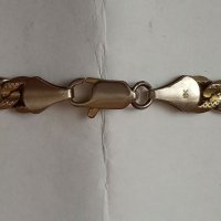 Ланец от стомана с позлата , снимка 4 - Колиета, медальони, синджири - 39903522