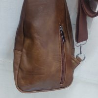 Мъжка кафява чанта през гърди, снимка 3 - Чанти - 43851780