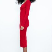 Червена рокля H&M, снимка 5 - Рокли - 43533961