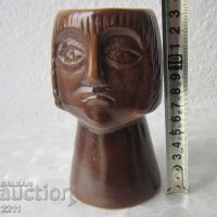  Керамична глава - свещник фигура фигурка статуетка, снимка 2 - Декорация за дома - 28874167
