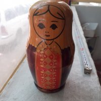 Стара руска кукла матрьошка с интарзия 7 броя, снимка 2 - Антикварни и старинни предмети - 37430506