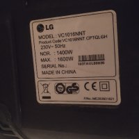 Прахосмукачката без торба LG VC1016NNT 1400w, снимка 5 - Прахосмукачки - 35538708