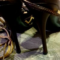 Дамски обувки с леопардов принт и връзки на глезена , снимка 4 - Дамски обувки на ток - 26451750