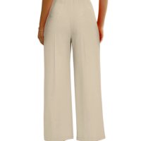 Ежедневни дамски широки панталони с копчета и джобове с висока талия, 5цвята - 024, снимка 7 - Панталони - 40956746