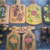 Руски ръчно рисувани дървени лъжици и дъски, снимка 3 - Аксесоари за кухня - 43832122