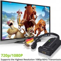 LiNKFOR AV S-Video към HDMI 1.3 конвертор, 720P/1080P, AV RCA R/L и S-Video към HMDI, снимка 4 - Кабели и адаптери - 37799443