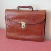Vintage, Italy,кожена чанта за документи, бизнес чанта, снимка 3 - Чанти - 43396920