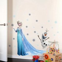 Стикер Elsa Frozen стикери за стена евтини Дисни момичешка стая 60х45см, снимка 3 - Декорация за дома - 35255558