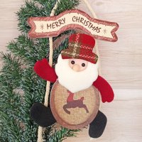 3240 Коледна фигура Дядо Коледа или Елен с табелка Merry Christmas, снимка 3 - Декорация за дома - 38530427