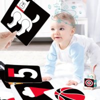 Стем - Двустранни Червено-черни STEM шаблони за визуално стимулиране и логика за деца, снимка 3 - Образователни игри - 40611631