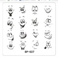SP-027 усмивки квадратна плочка / щампа шаблон за печат на нокти, снимка 1 - Продукти за маникюр - 27266147