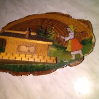 Дървена фигура за стена ръчна изработка"Млекарка" от соца-230х122х60мм, снимка 2 - Декорация за дома - 43153473