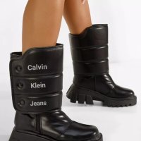 Дамски черни зимни боти Calvin Klein, снимка 2 - Дамски боти - 43238474