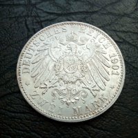 2 марки 1901 година Германия сребро, снимка 2 - Нумизматика и бонистика - 40120614