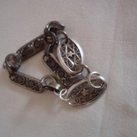 Стара гривна от сребро и метал, снимка 11 - Колекции - 27461867