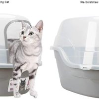 ПРОМОЦИЯ Голяма котешка тоалетна с капак CAT LITTER BOX 5035-F-GREY, снимка 3 - За котки - 37162156