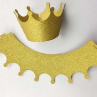  10 корони златисти брокатени декорация за мъфини кексчета кошнички, снимка 2 - Други - 28265712