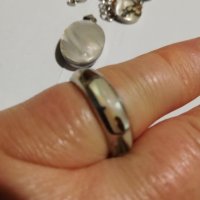 сребърен комплект: гривна, медальон с две лица,пръстен, снимка 4 - Колиета, медальони, синджири - 43913548