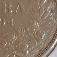 Сребърна монета 5 лева 1894г. Княжество България Княз Фердинанд първи 43044, снимка 6 - Нумизматика и бонистика - 43951267