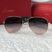 Cartier 2022 мъжки слънчеви очила с кожа, снимка 4 - Слънчеви и диоптрични очила - 37441185