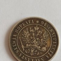 Рядка сребърна монета 1 MARKKA 1890 година Александър трети - 88241, снимка 4 - Нумизматика и бонистика - 32716965