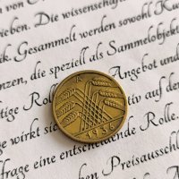 Райх монета - Германия - 10 пфенига | 1936г.; серия А, снимка 2 - Нумизматика и бонистика - 43353272
