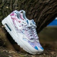 Намалени Nike Air Max 1 Print White/White-University Blue Cherry Blossom Дамски Маратонки Номер 38, снимка 2 - Маратонки - 36725965