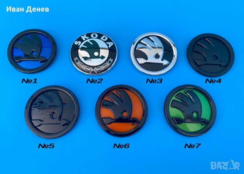 Skoda емблема Шкода fabia superb octavia 1.9tdi quadic капак стикер, снимка 1