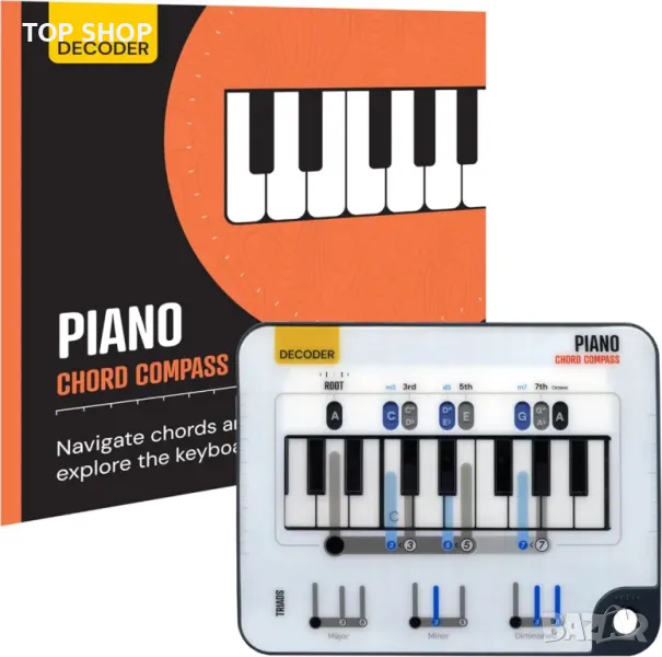 Инструмент за изучаване на акорди на пиано (Компас за акорди на пиано и книга), снимка 1