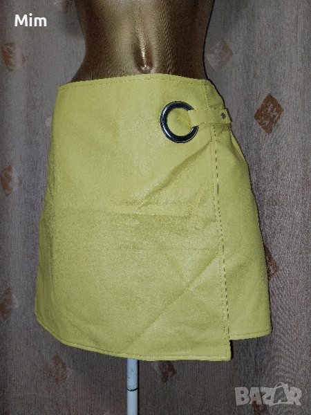 Vero Moda M Жълта кожена къса пола @, снимка 1