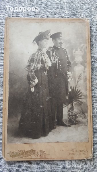 Картонена кабинетна снимка на царски офицер, снимка 1