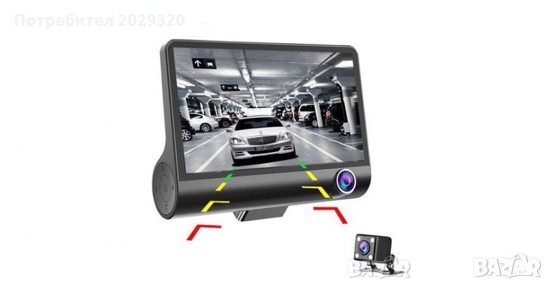 Видеорегистратор VR-108, 3бр камери , Черен, снимка 1