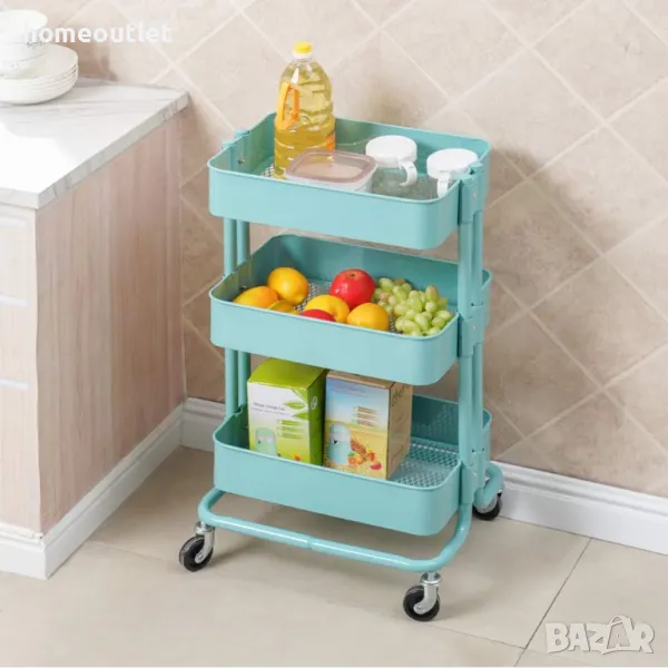 ПРОМОЦИЯ Мултифункционална помощна количка на 3 нива QTR001BU, снимка 1