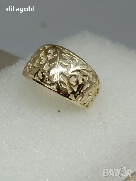 Нов 14К златен пръстен, класически български модел, снимка 1