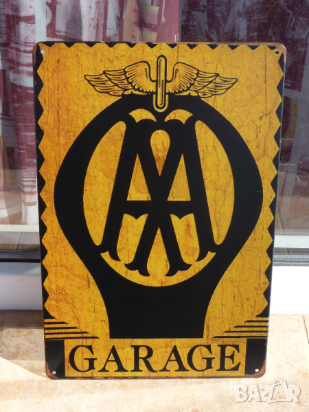 Метална табела кола A M AA гараж сервиз ремонти емблема лого, снимка 1