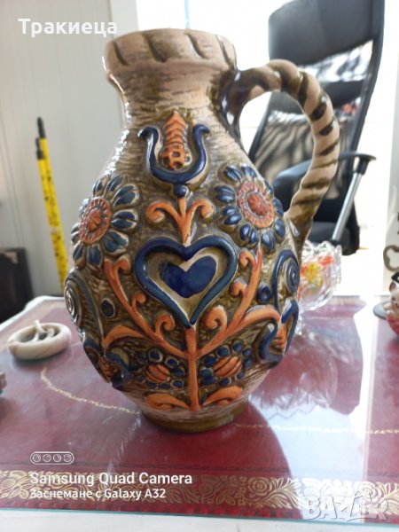 Стара немска глинена ваза, снимка 1