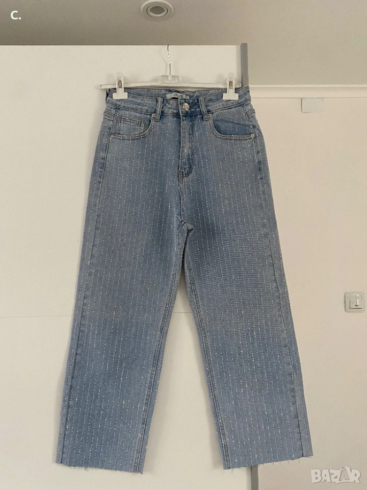 Дамска дънки с камъни, снимка 1